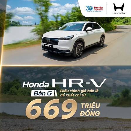 Honda HR-V Tiếp Tục Điều Chỉnh Giá Bán: Phiên Bản HR-V G Giảm Còn 669 Triệu Đồng
